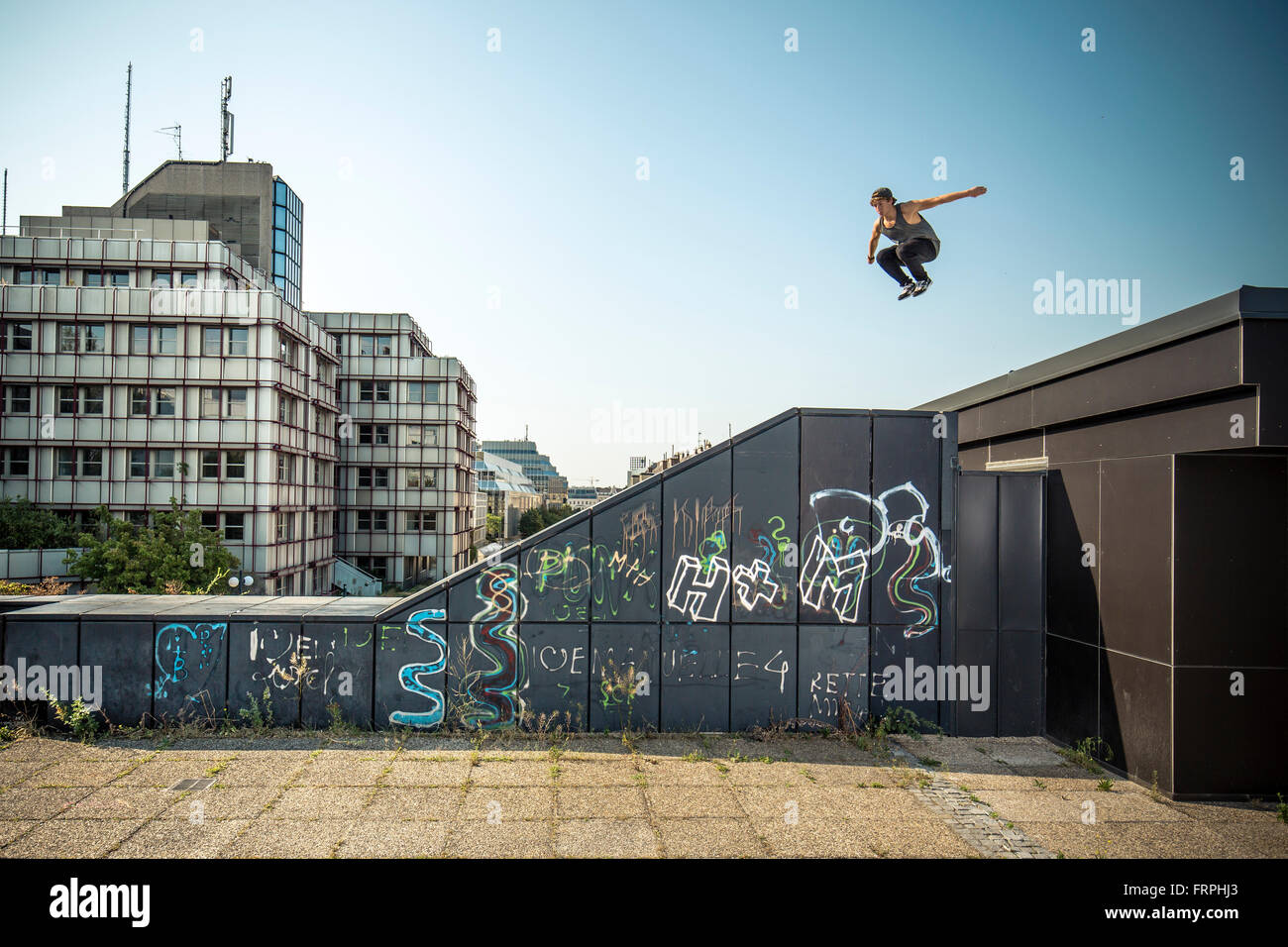 Freerunning urbano Foto de stock