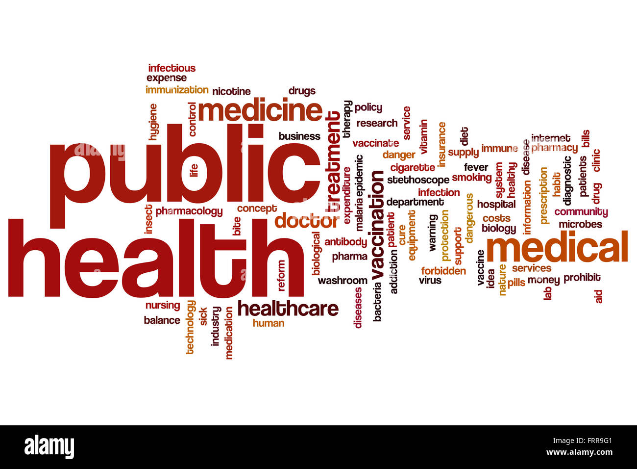 Salud pública palabra nube concepto Foto de stock