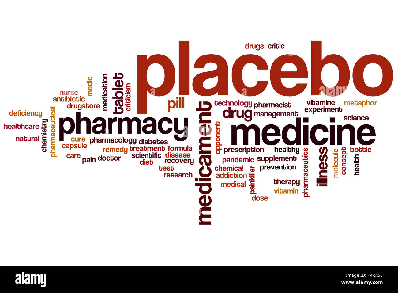 La palabra placebo concepto cloud Foto de stock