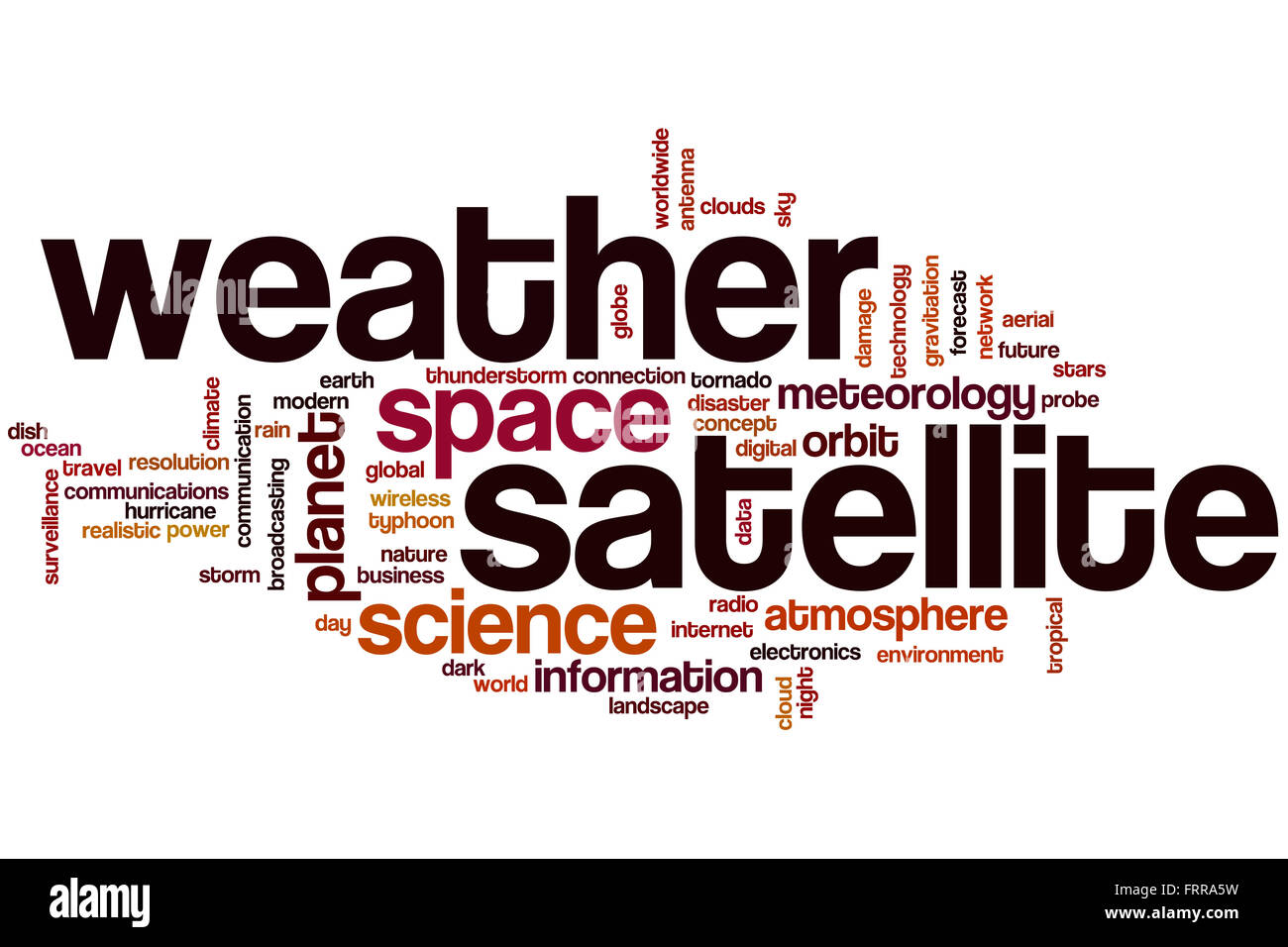 Satélite Meteorológico palabra nube concepto Foto de stock