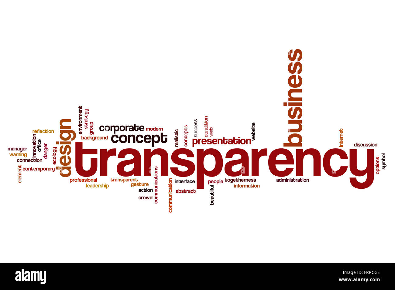 Concepto de transparencia de fondo palabra nube Foto de stock