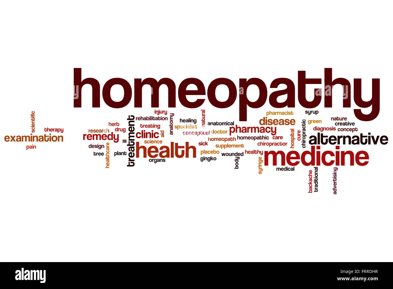 La homeopatía palabra nube concepto Foto de stock