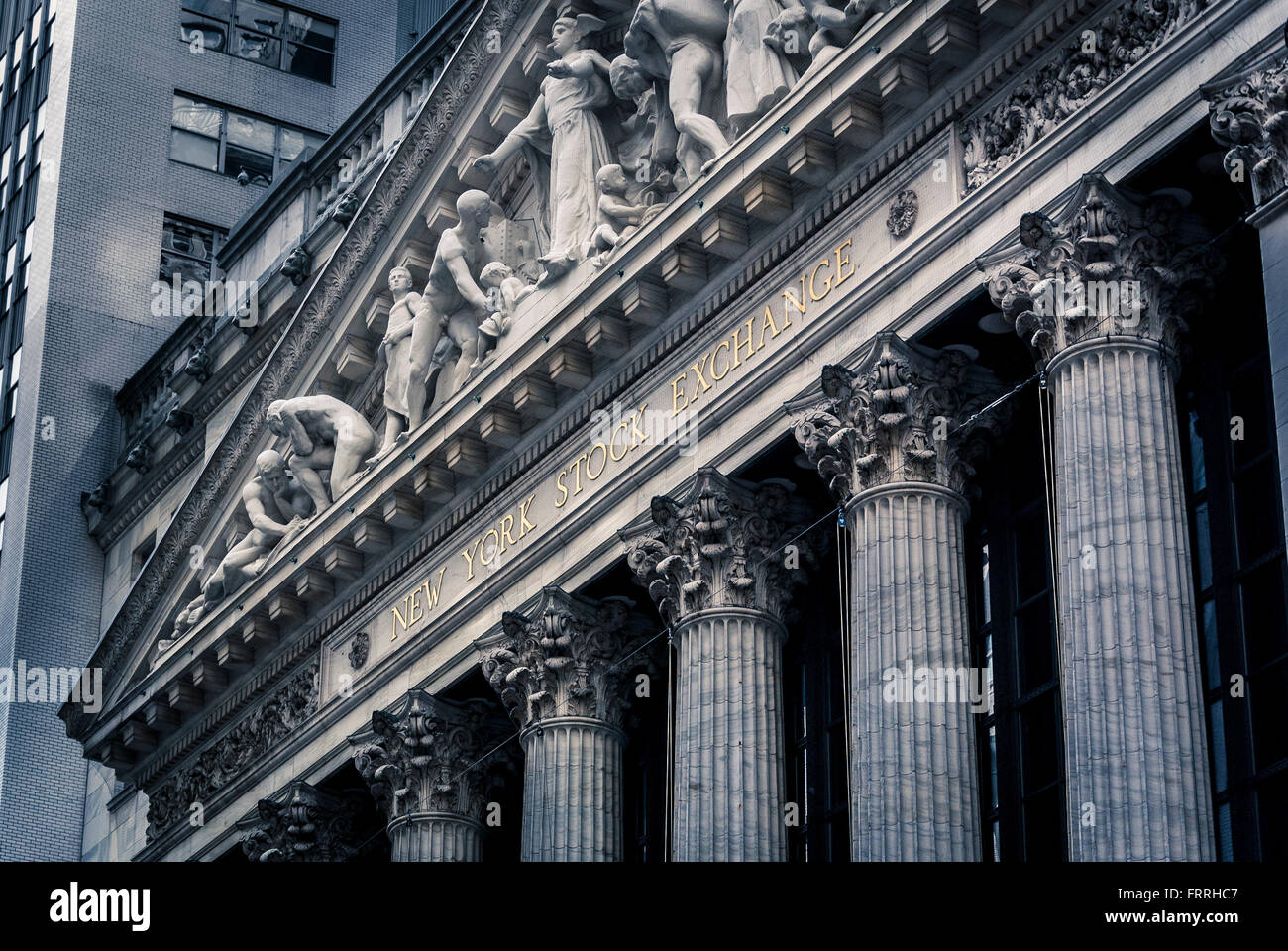 Bolsa de Valores de Nueva York, Wall Street, New York City, Estados Unidos. Foto de stock