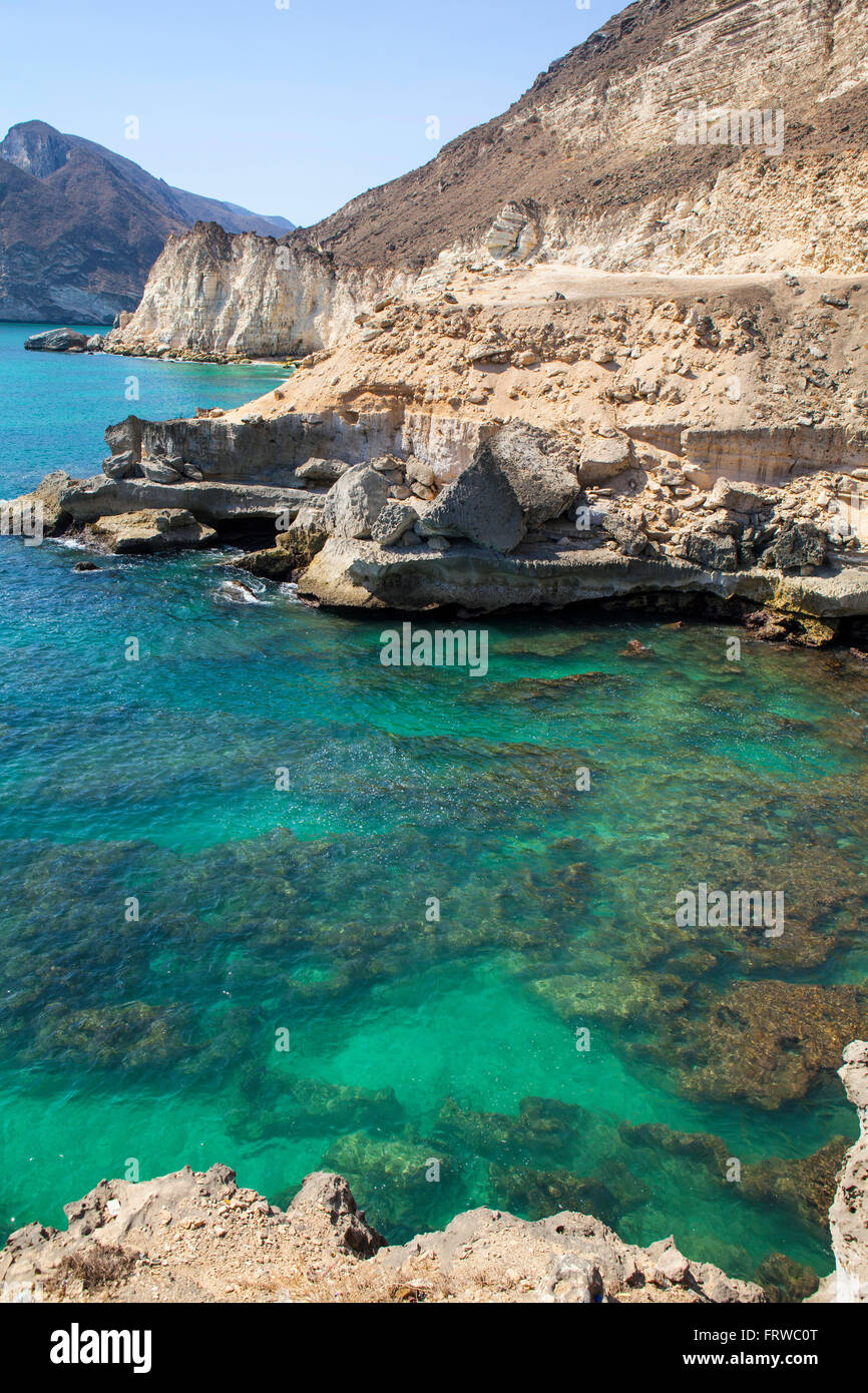 Al Mughsayl - destinos turísticos populares en Dhofar, Omán. Foto de stock