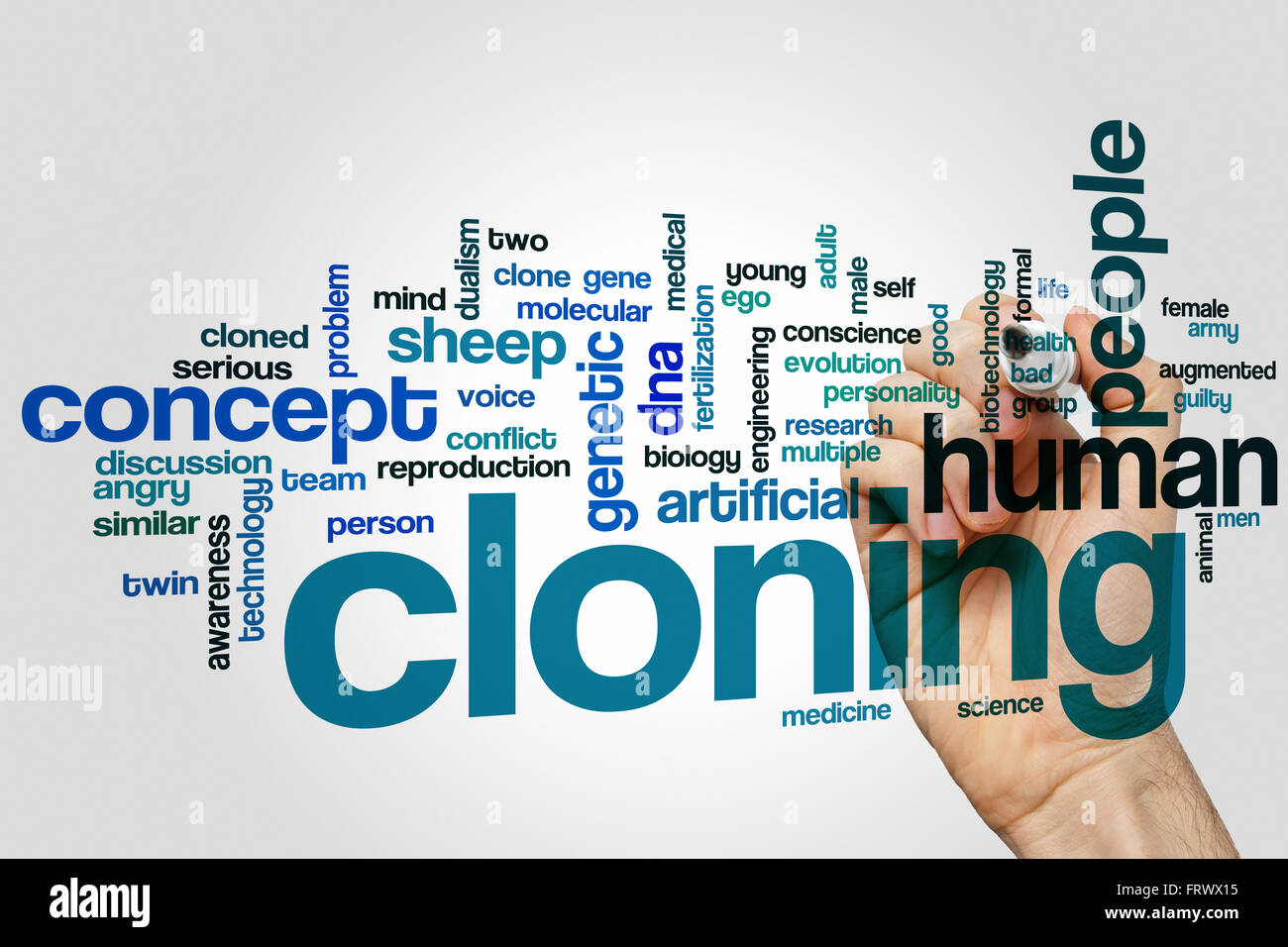 La clonación palabra nube concepto Foto de stock