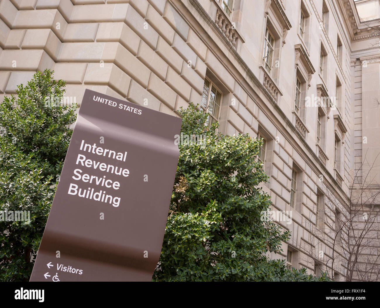 WASHINGTON, DC, EEUU - símbolo de edificio del IRS. Servicio de Impuestos Internos. Foto de stock
