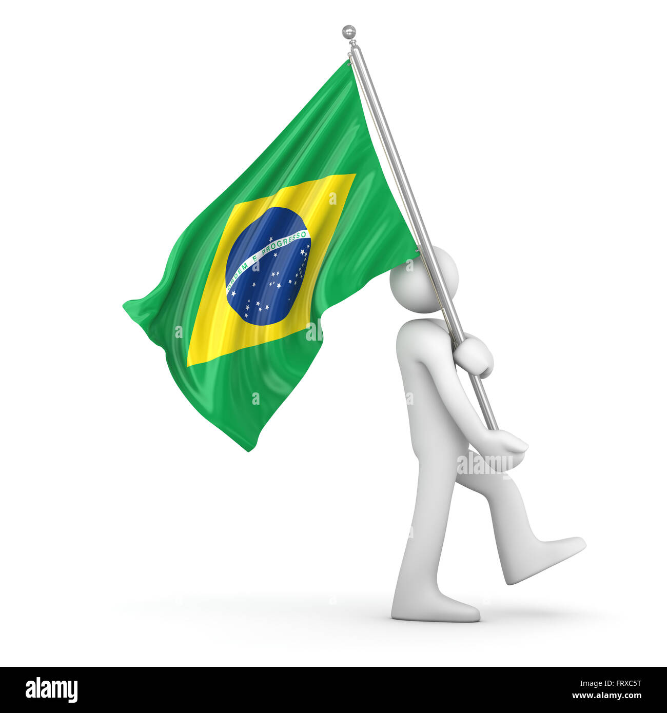 Bandera de Brasil , este es un equipo que genera y la imagen 3D presentada. Foto de stock