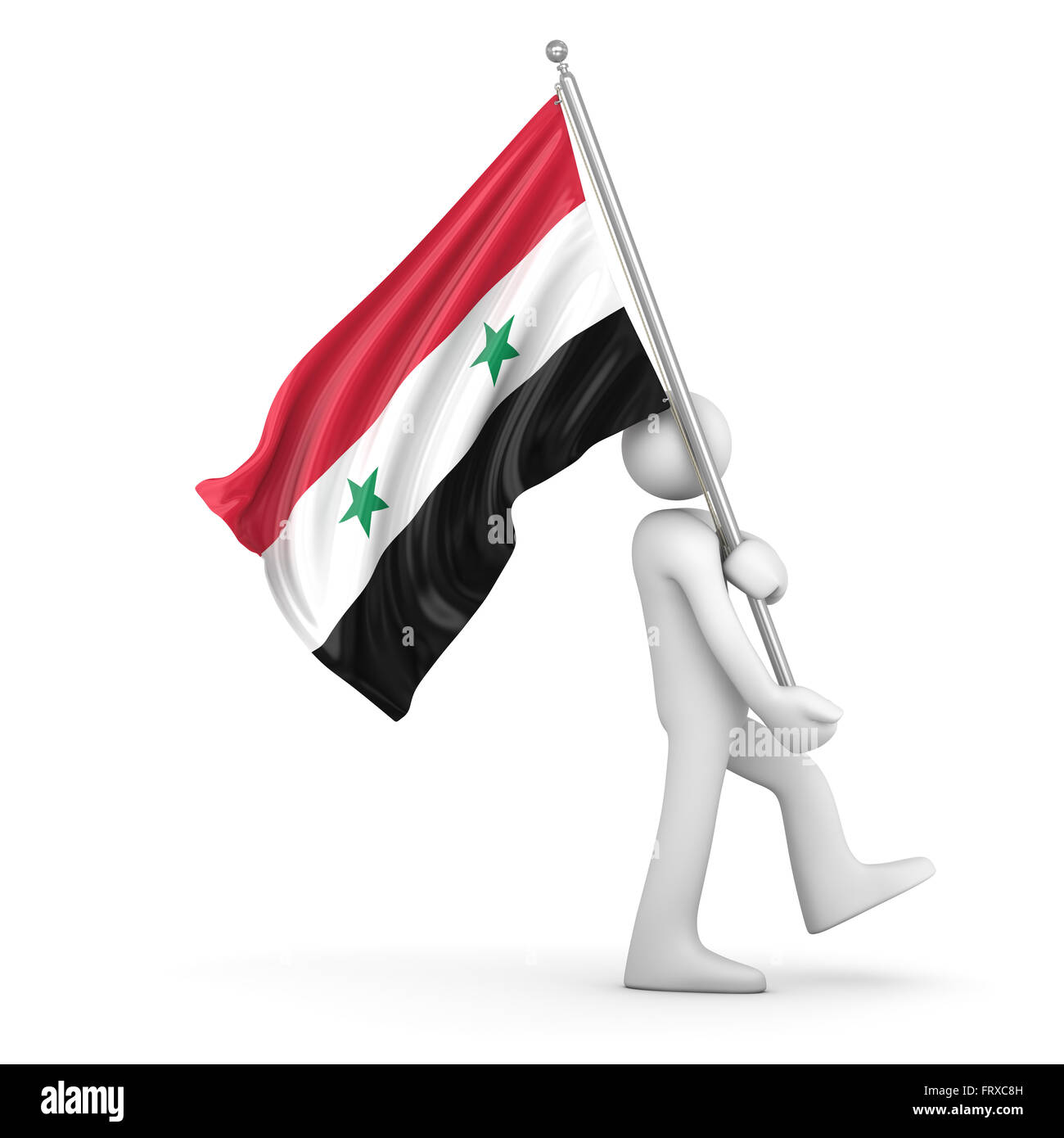 Bandera de Siria , este es un equipo que genera y la imagen 3D presentada. Foto de stock