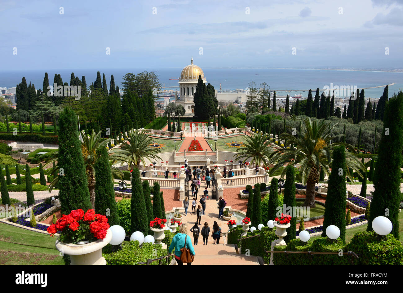 Tempel Bahai en Haifa, Israel, Nord-Israel Foto de stock