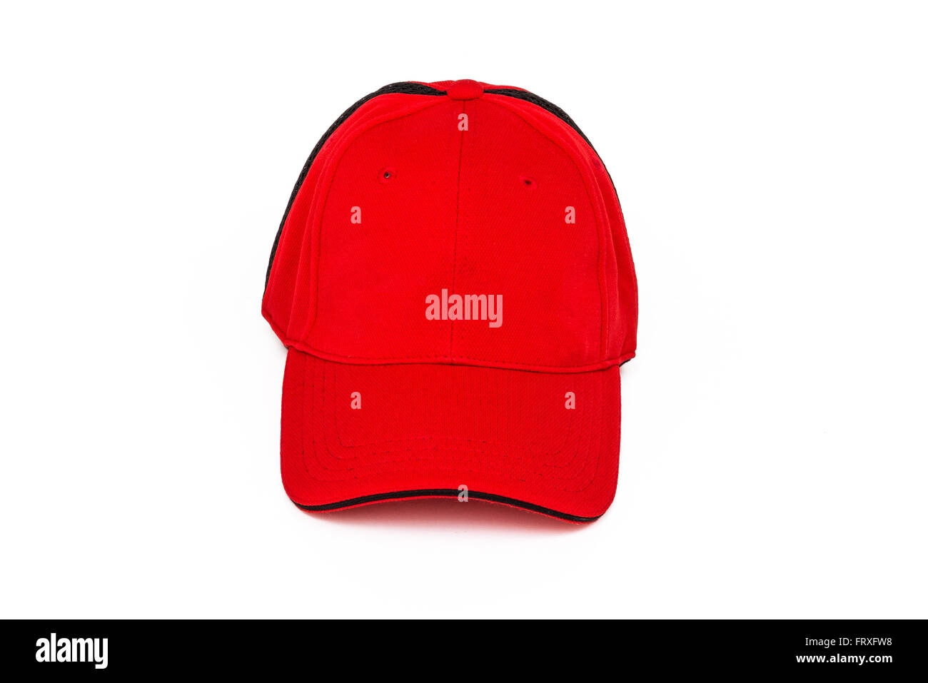 Adultos gorro de golf rojo sobre fondo blanco. Foto de stock