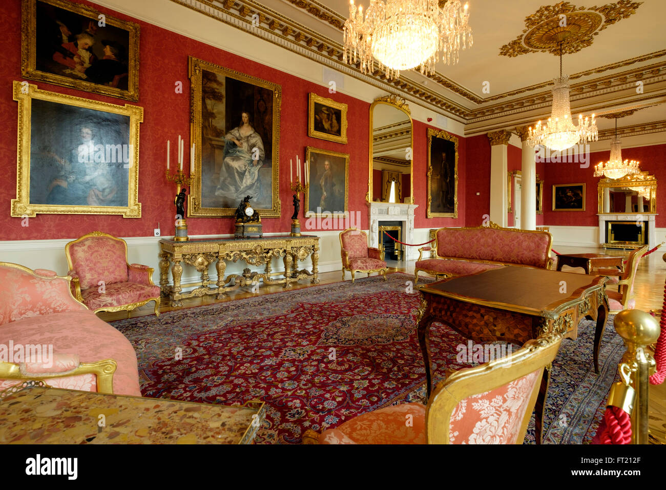 El Estado Drawing Room, el castillo de Dublín, en Dublín, República de Irlanda, Europa Foto de stock