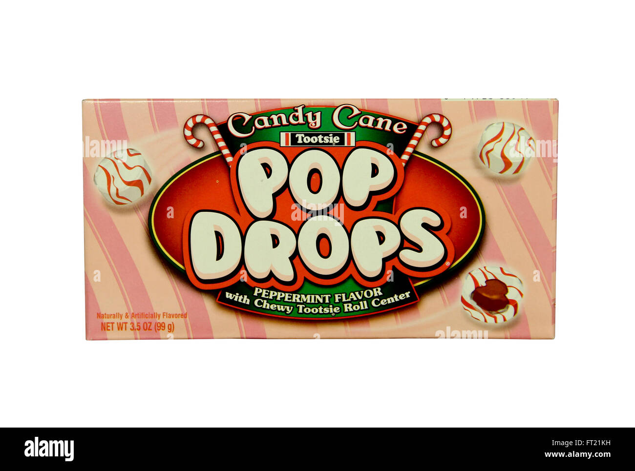 SPENCER , Wisconsin- JANRUARY 29, 2014 : caja de Candy Cane Pop Pop cae, cae ahora son hechas por Tootsie Roll Industries Foto de stock