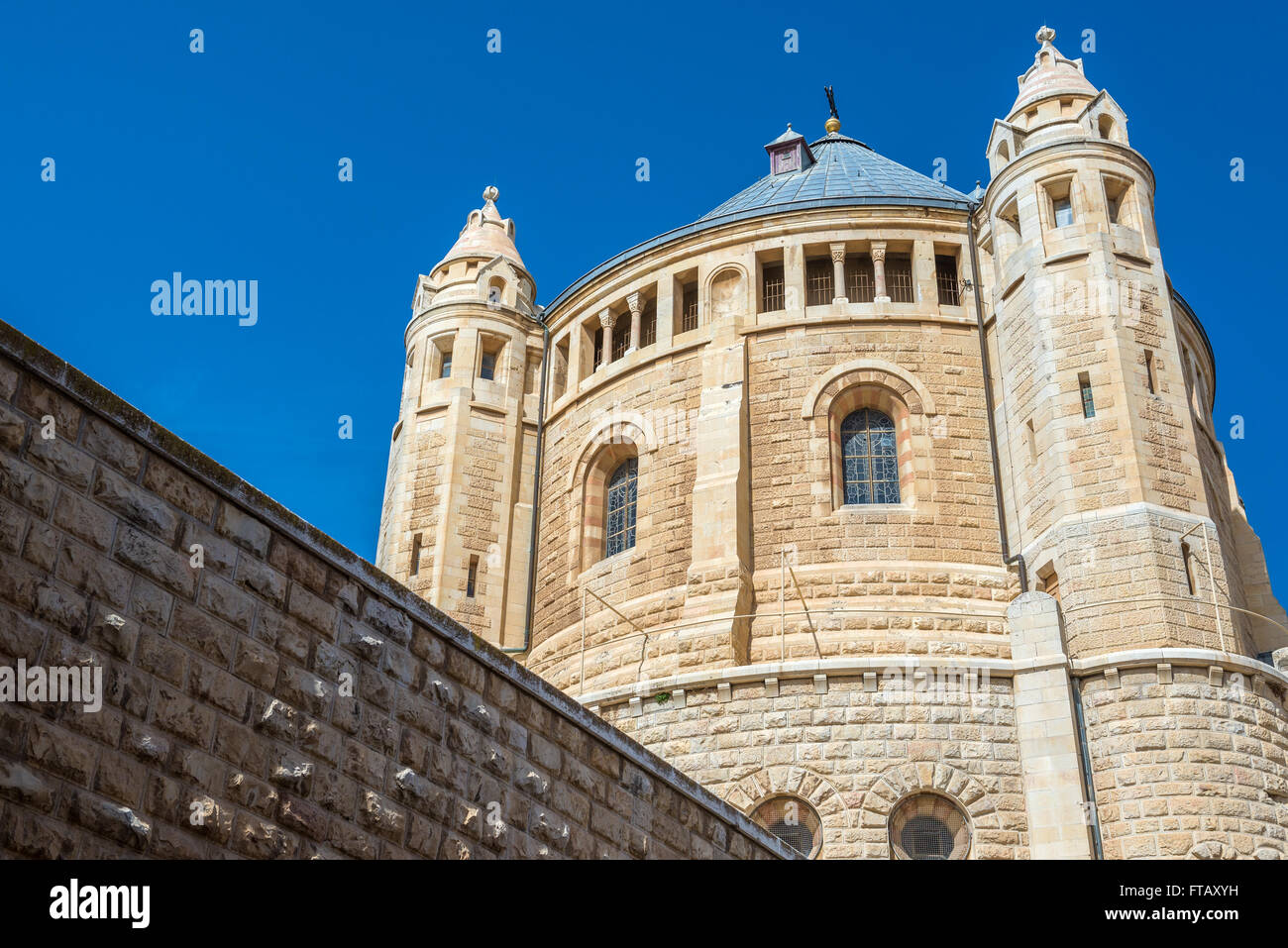Abadía benedictina de la Dormición en el Monte Sión en Jerusalén, Israel Foto de stock