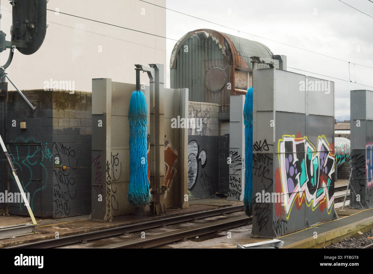 Tren de lavado de siding fuera de Malahide, Dublín, Irlanda Foto de stock