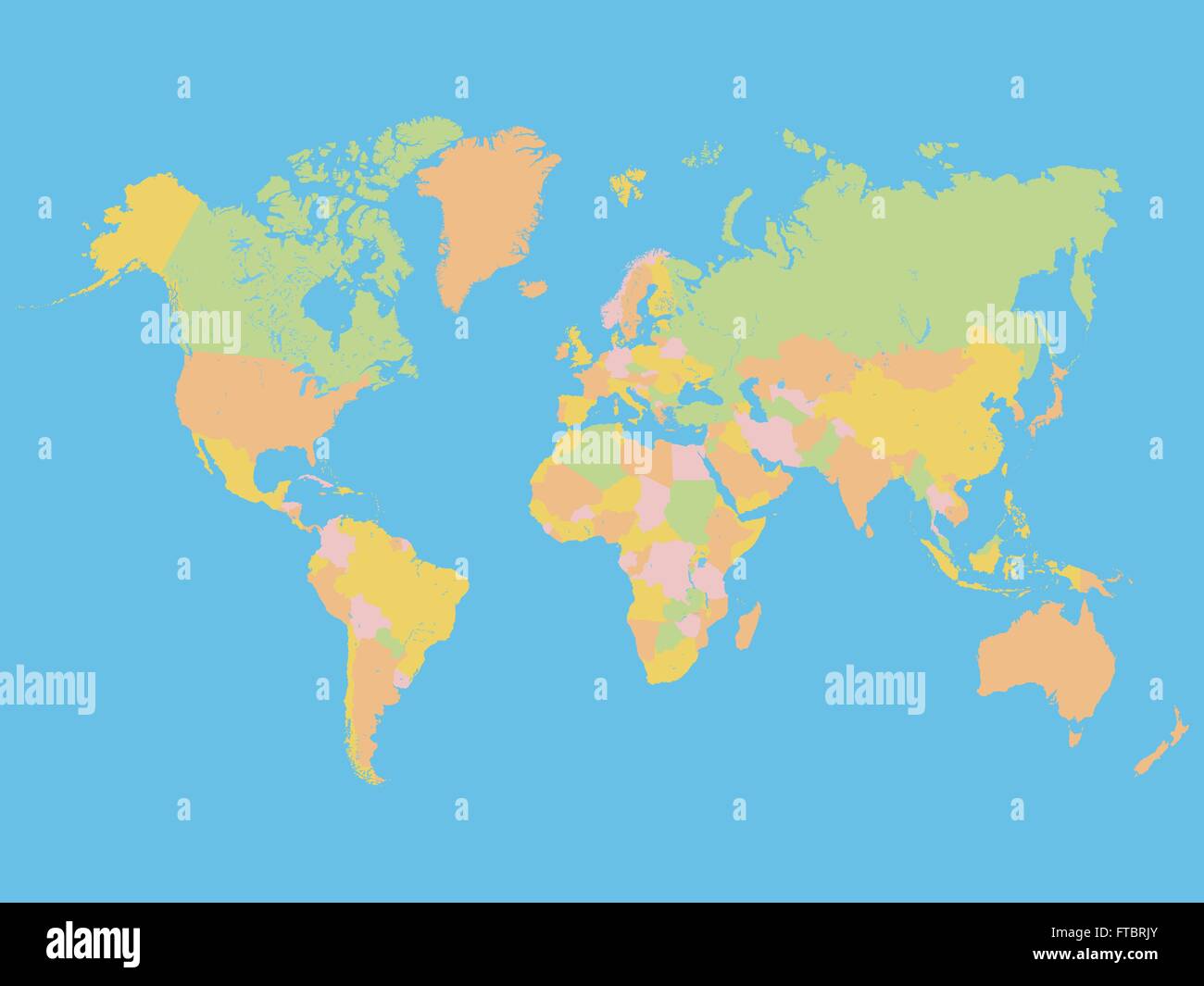 Colorido Mapa del Mundo Ilustración del Vector