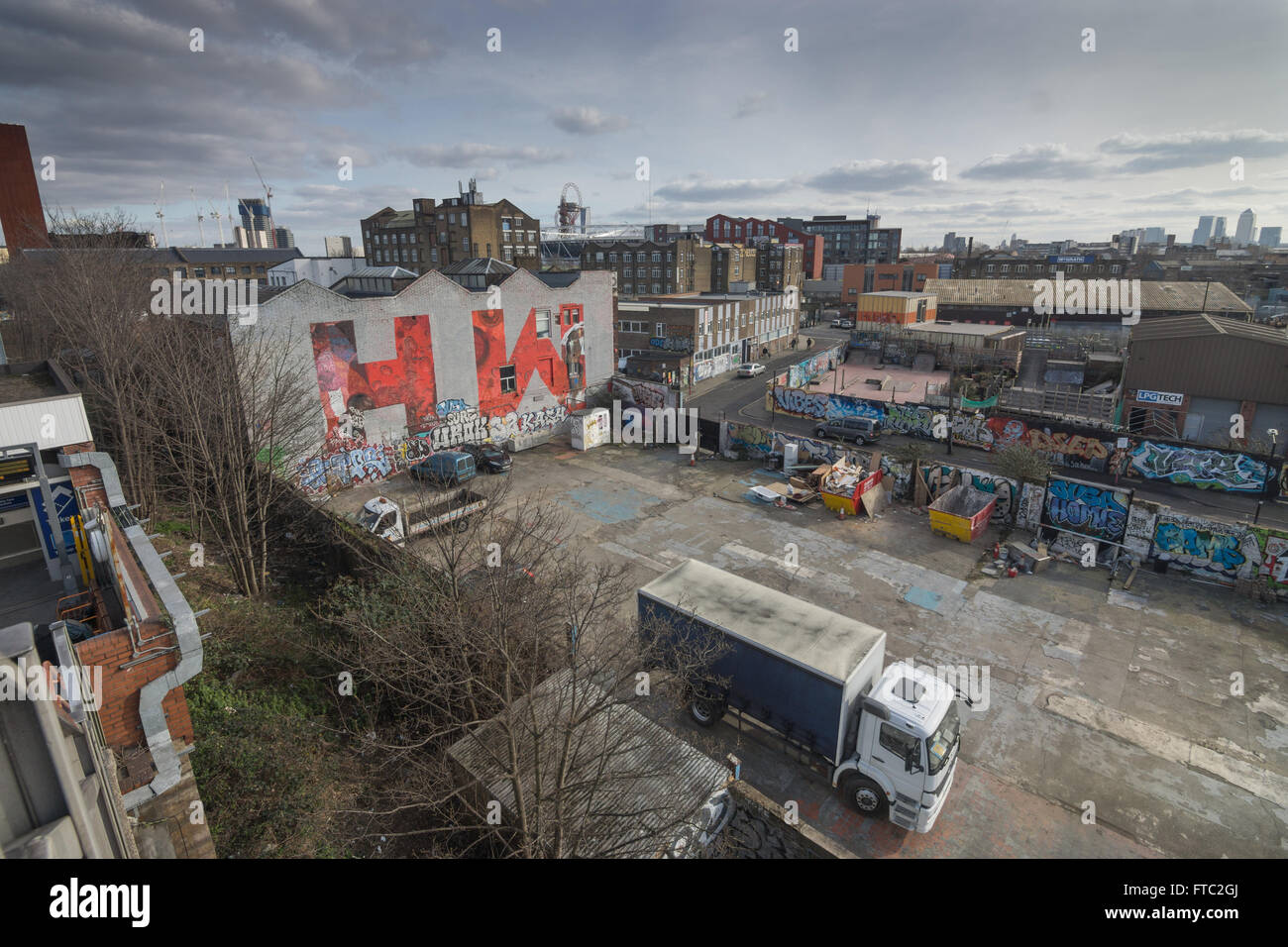 Hackney Wick, Londres paisaje industrial Foto de stock
