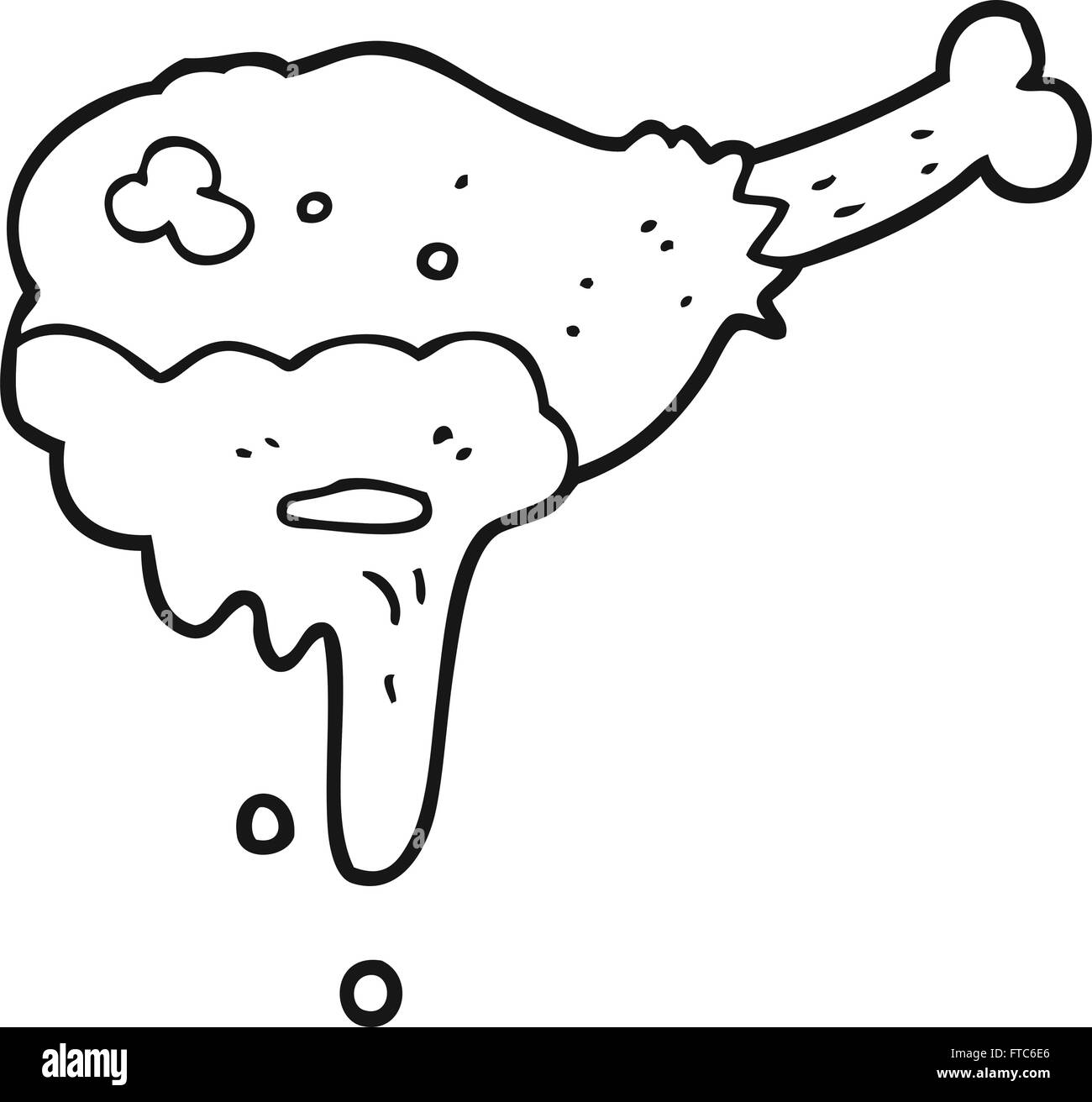 Dibuja a mano alzada en blanco y negro carne de dibujos animados Imagen  Vector de stock - Alamy