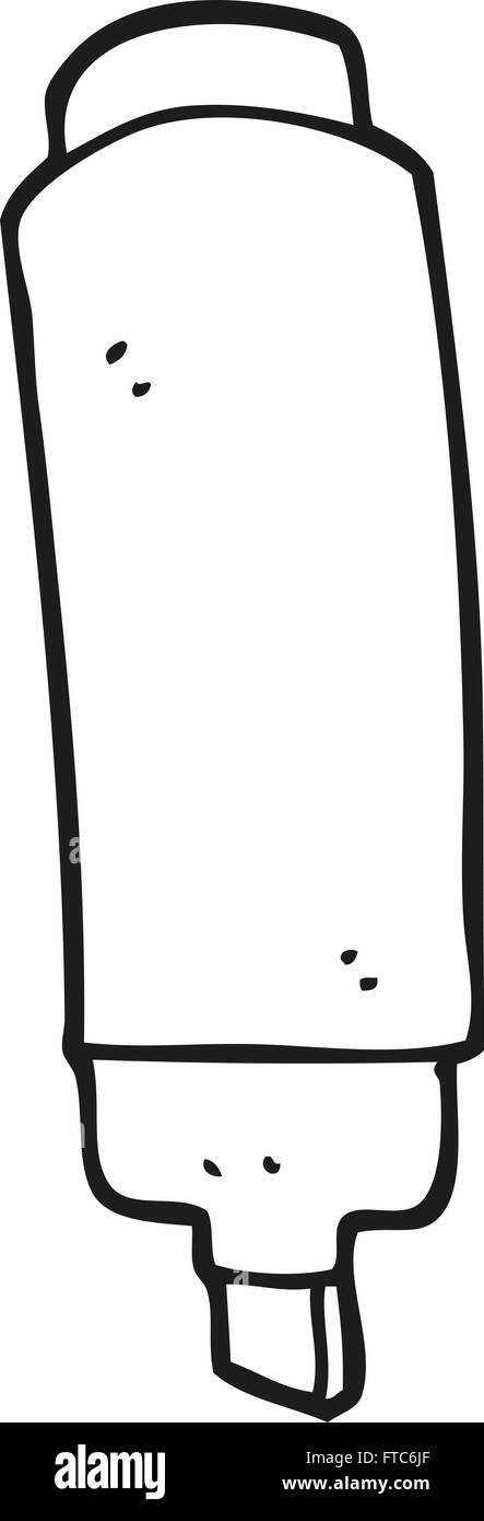 Dibuja a mano alzada en blanco y negro marcador de dibujos animados Imagen  Vector de stock - Alamy
