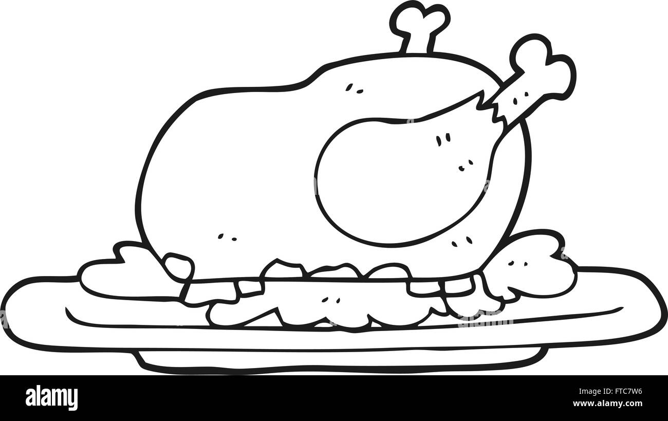 Blanco y negro dibujado a mano alzada de dibujos animados pavo cocido Imagen Vector de stock - Alamy Blanco y negro dibujado a mano alzada de dibujos animados pavo cocido Imagen Vector de stock - Alamy
