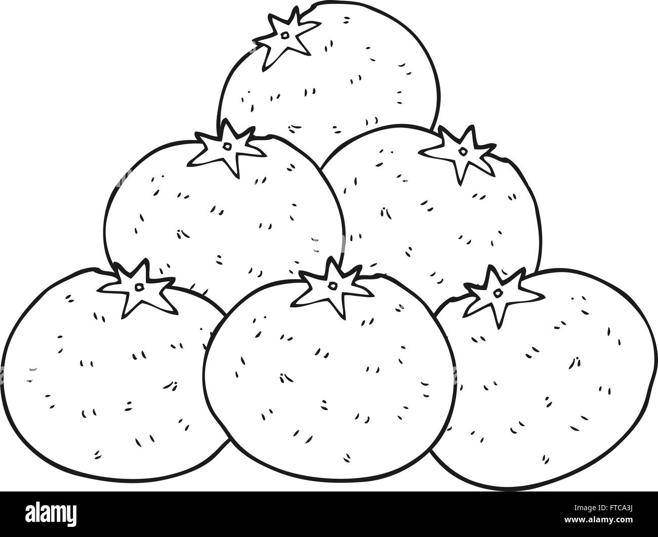 Blanco y negro dibujado a mano alzada cartoon naranjas Imagen Vector de