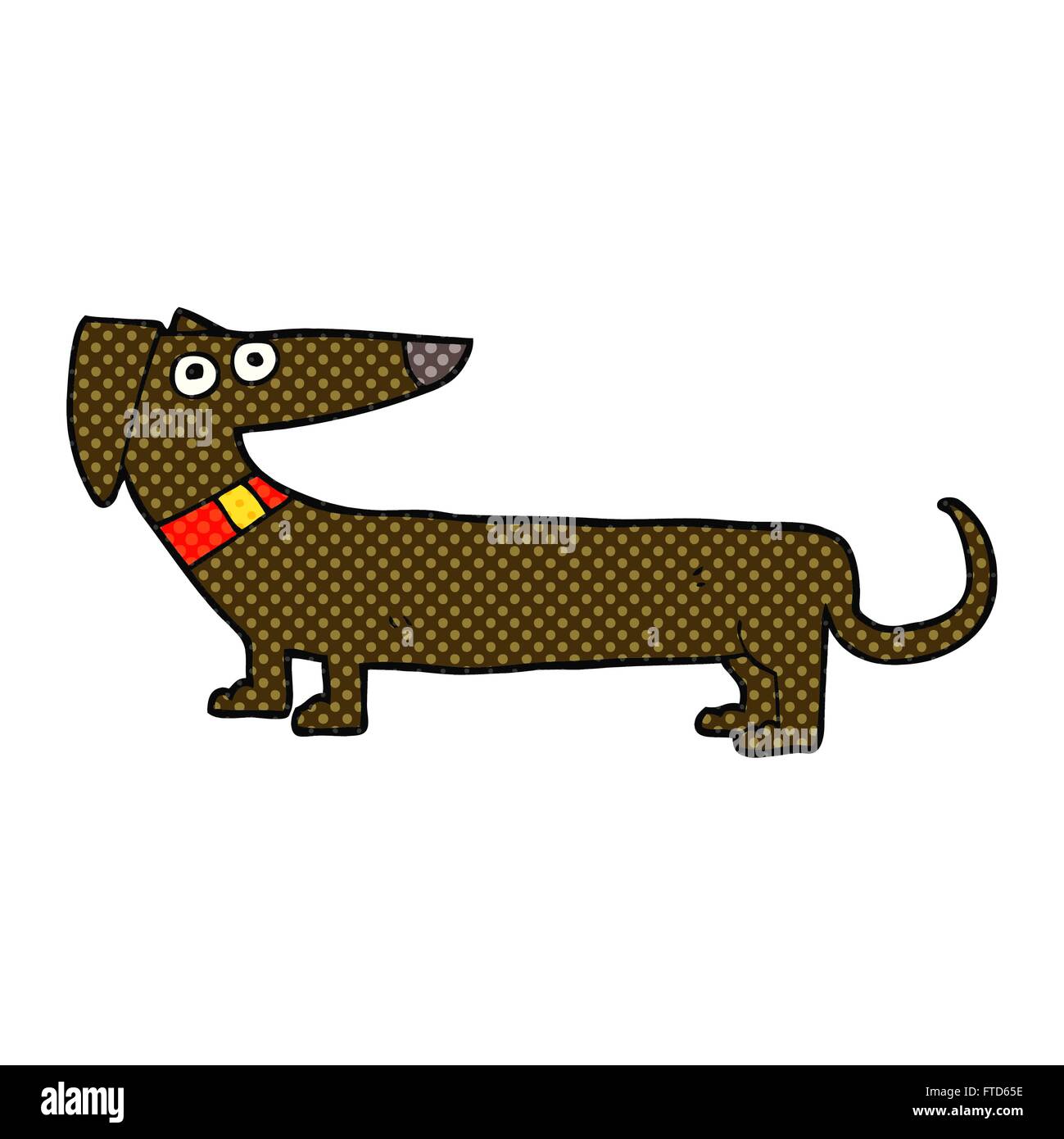 Dibujado a mano alzada de dibujos animados perro salchicha Imagen Vector de  stock - Alamy