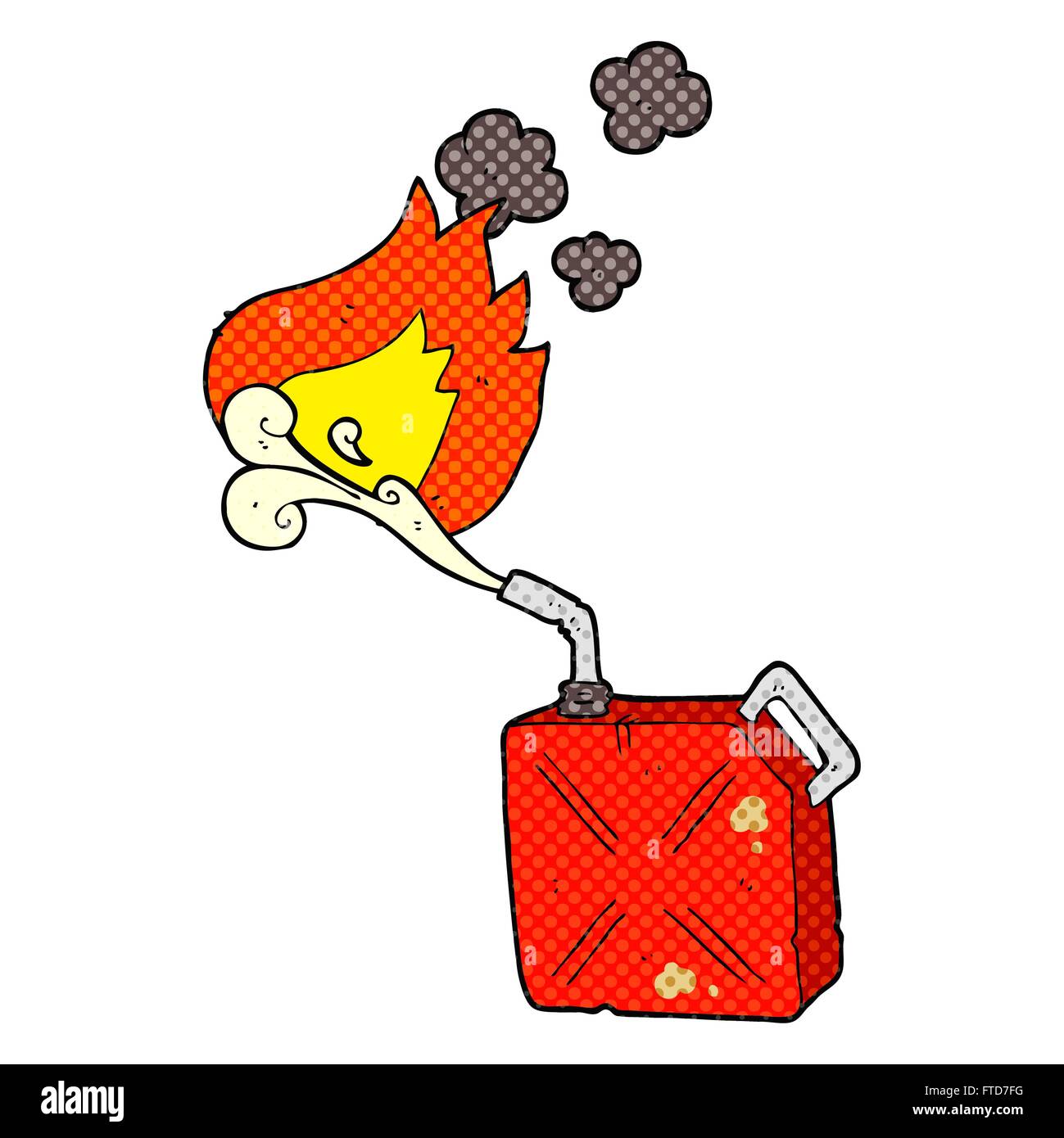 Dibujos animados dibujados a mano alzada el combustible puede con la quema  de combustible pulverizado Imagen Vector de stock - Alamy