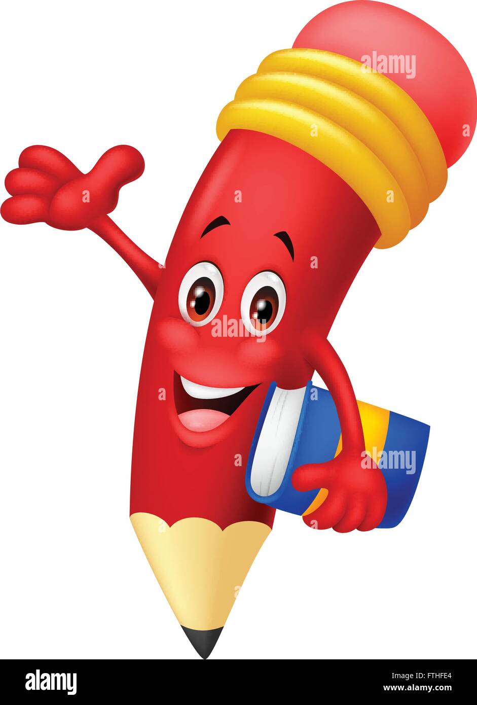 Cute Dibujos Animados Con Lapiz Libro Imagen Vector De Stock Alamy