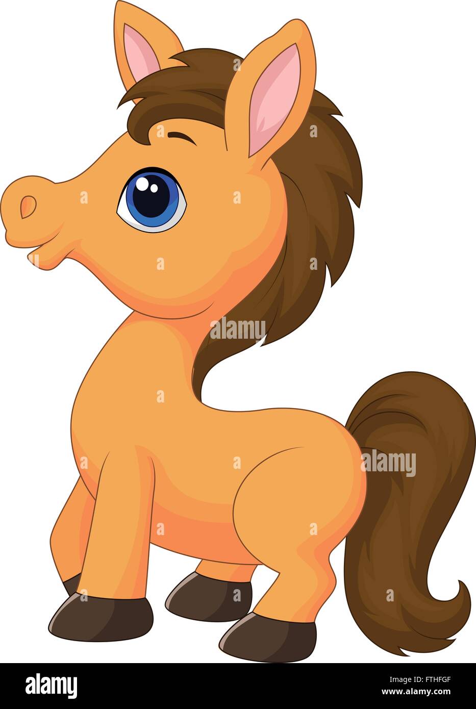 Cute dibujos animados de caballos Imagen Vector de stock - Alamy