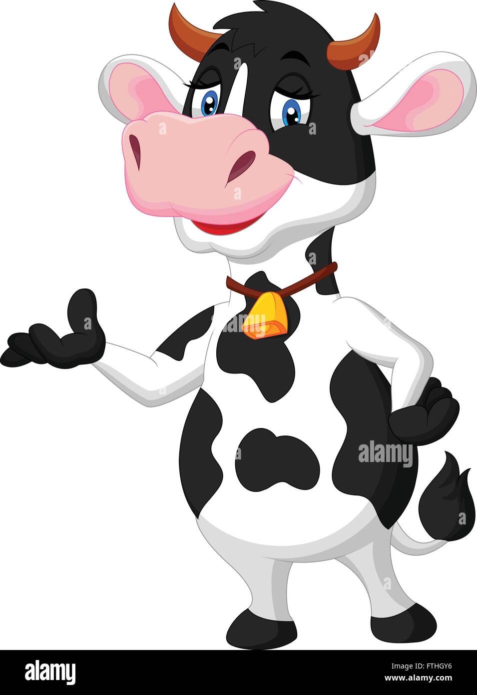 Cute dibujos animados de vaca presentación Imagen Vector de stock - Alamy