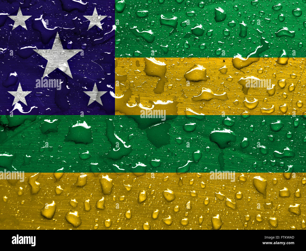 Estado de Sergipe, pabellón con gotas de lluvia Foto de stock