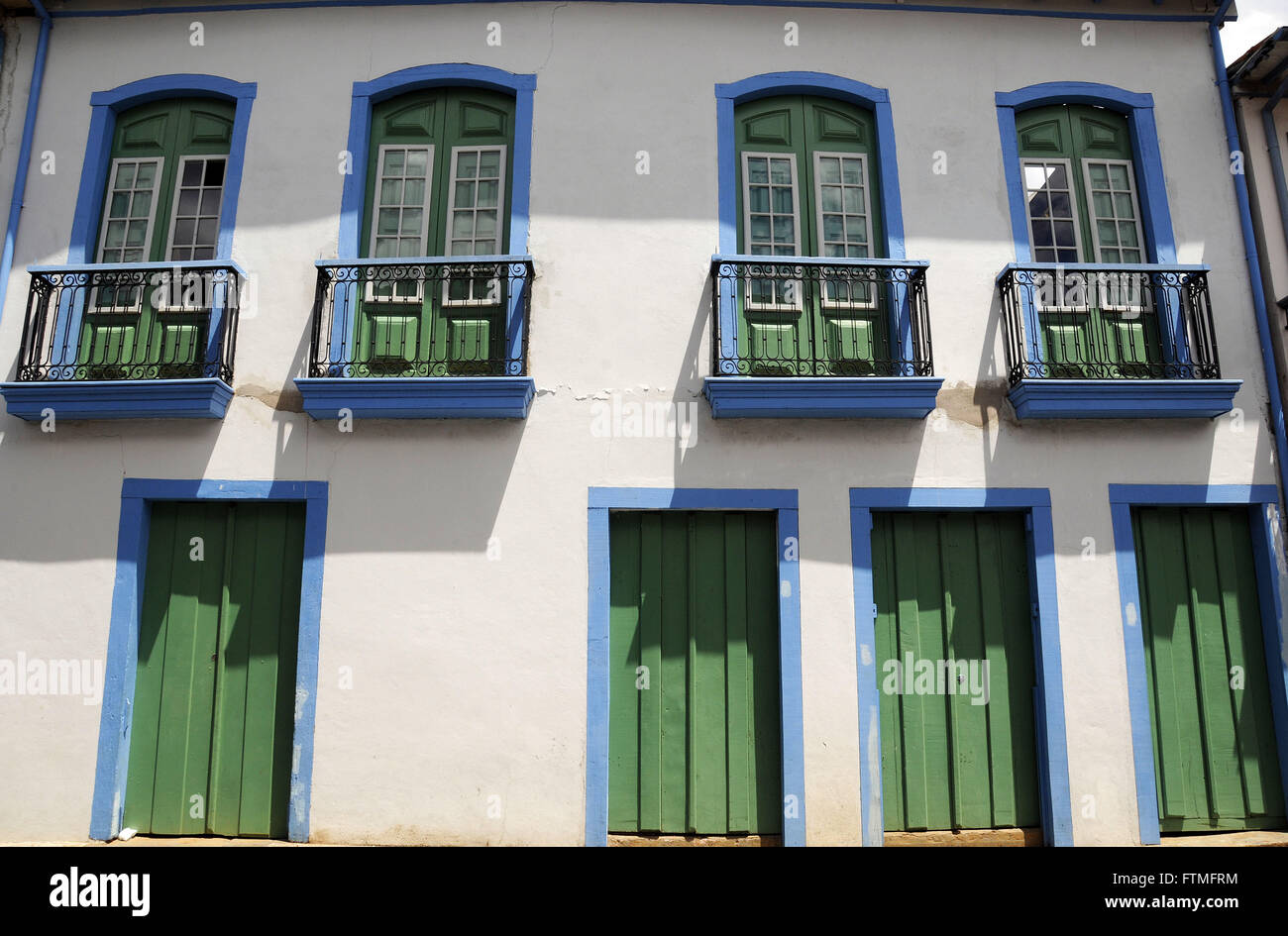 Casas en el centro histórico de Mariana Foto de stock