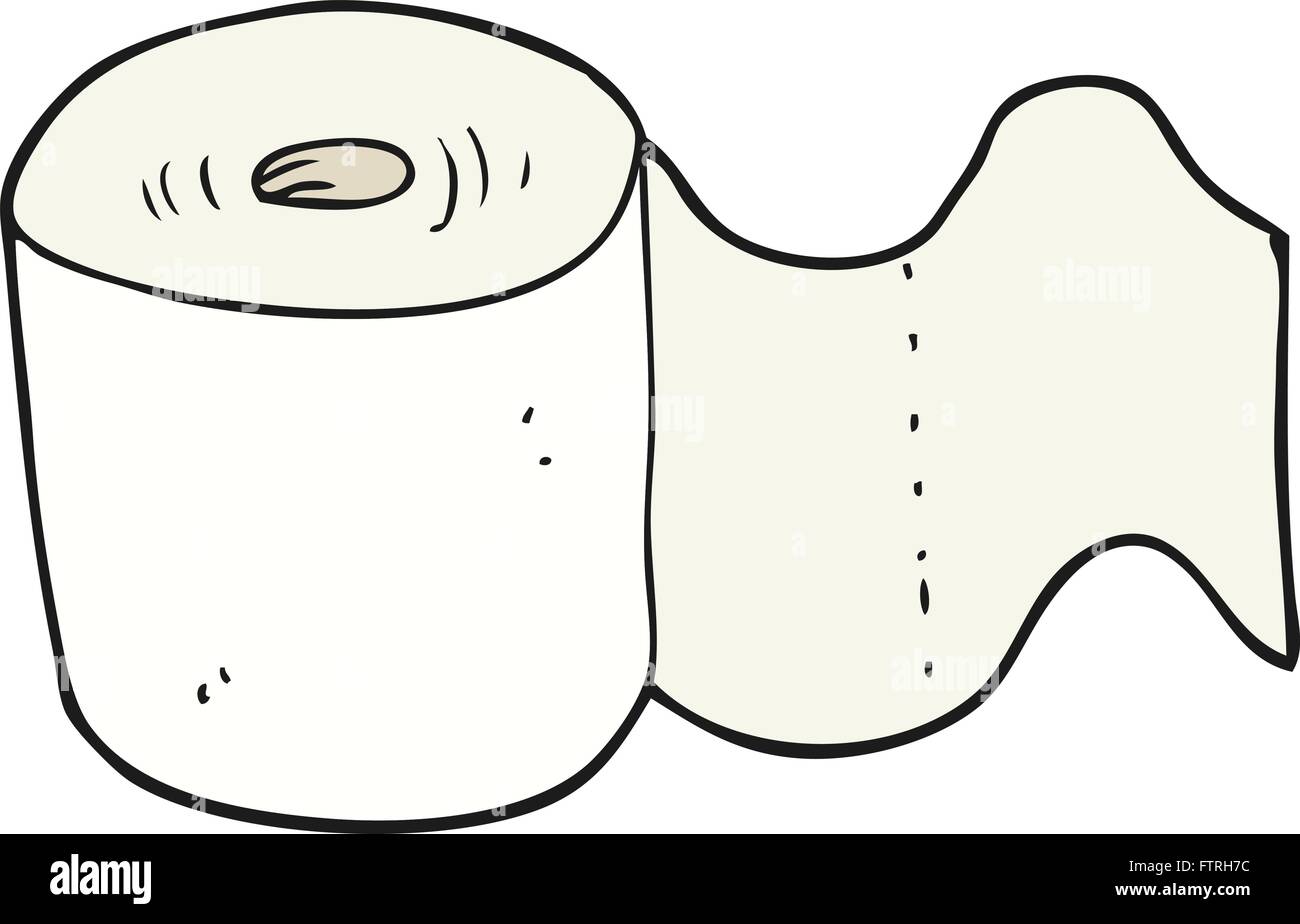 Rollo de papel higiénico de dibujos animados dibujados a mano alzada Imagen  Vector de stock - Alamy