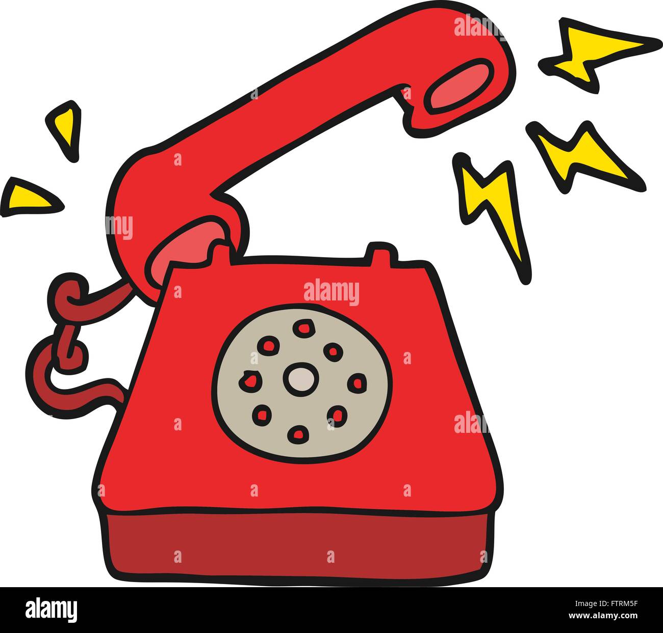 Teléfono sonando dibujos animados dibujados a mano alzada Imagen Vector de  stock - Alamy