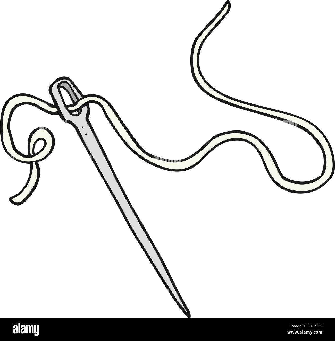 Dibujos animados dibujados a mano alzada aguja e hilo Imagen Vector de  stock - Alamy