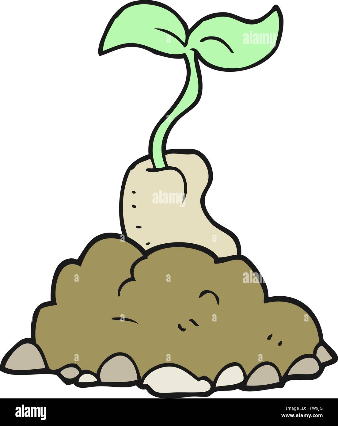 Dibujado a mano alzada de dibujos animados de semilla de germinación Imagen  Vector de stock - Alamy