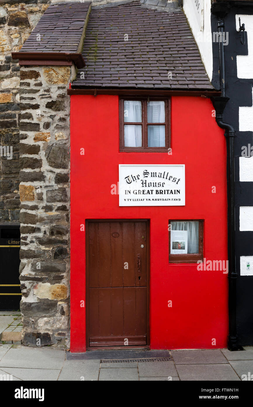 La casa más pequeña de Gran Bretaña, Conwy, Gales Foto de stock