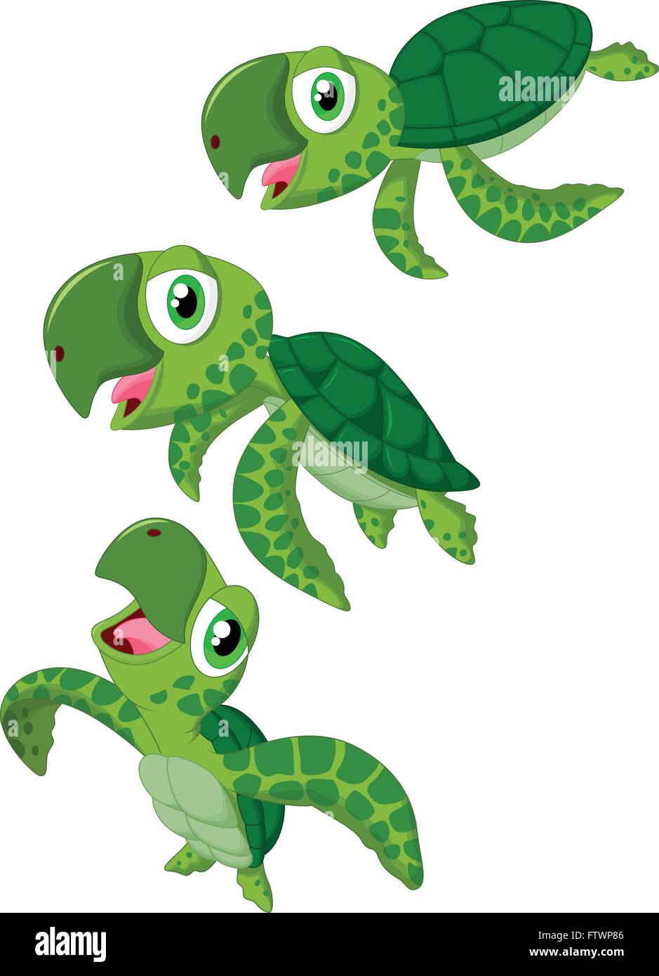 Tortugas Marinas De Dibujos Animados Imagen Vector De Stock Alamy