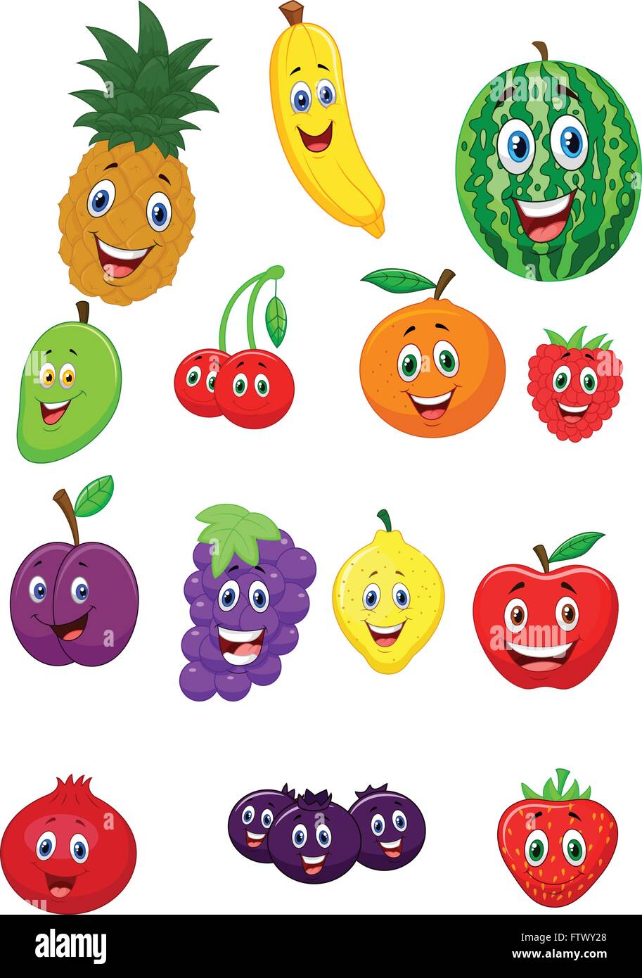 Perceptible Listo Bungalow Personaje de dibujos animados de frutas Imagen Vector de stock - Alamy