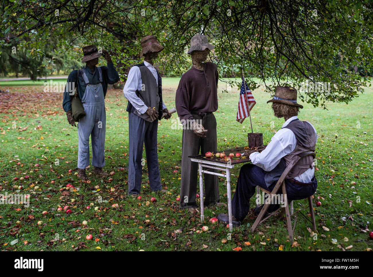 El hombre de paja y de recreación de los esfuerzos de reclutamiento del ejército para reclutar hombres negros tras la Proclamación de Emancipación de Lincoln. Foto de stock