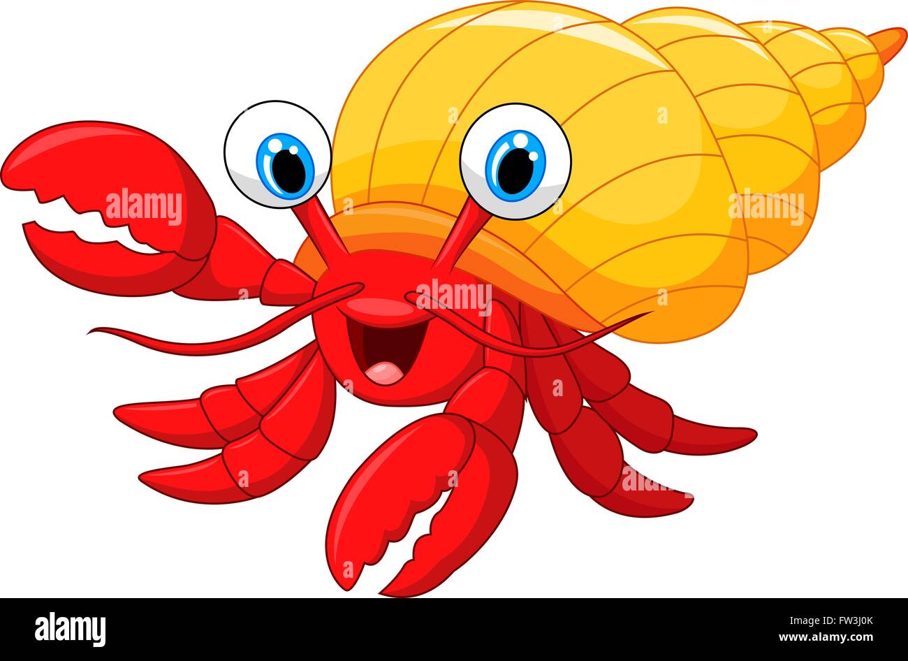 Cangrejo Ermitano De Dibujos Animados Imagen Vector De Stock Alamy