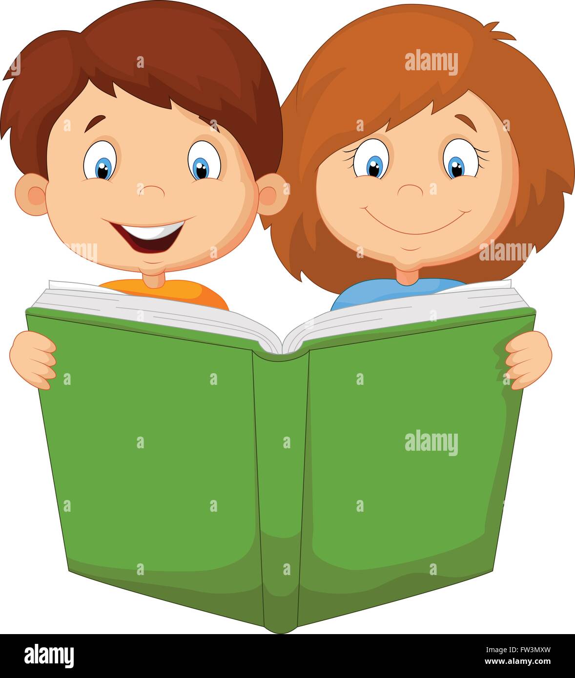 Libro de lectura para niños de dibujos animados Imagen Vector de stock -  Alamy