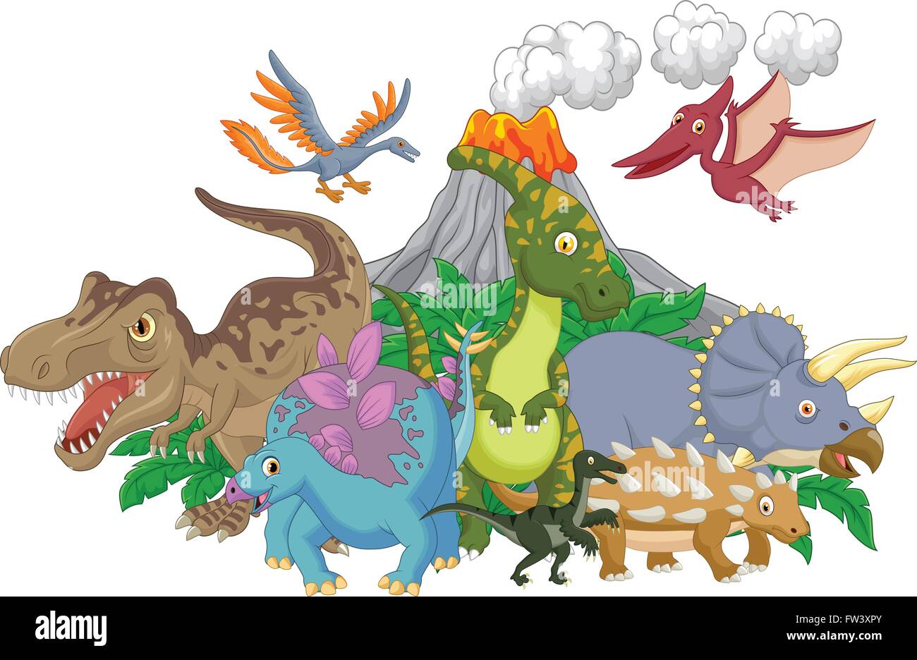 Personaje de caricatura dinosaurio Imagen Vector de stock - Alamy Personaje de caricatura dinosaurio Imagen Vector de stock - Alamy