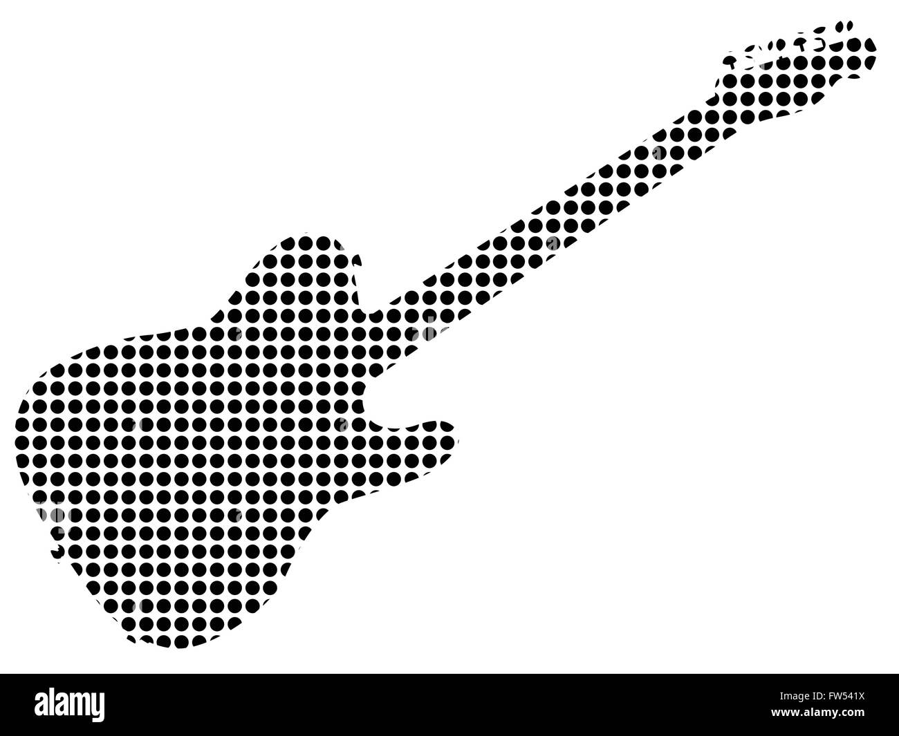 La silueta de un típico country y western guitarra en puntos negros Imagen  Vector de stock - Alamy