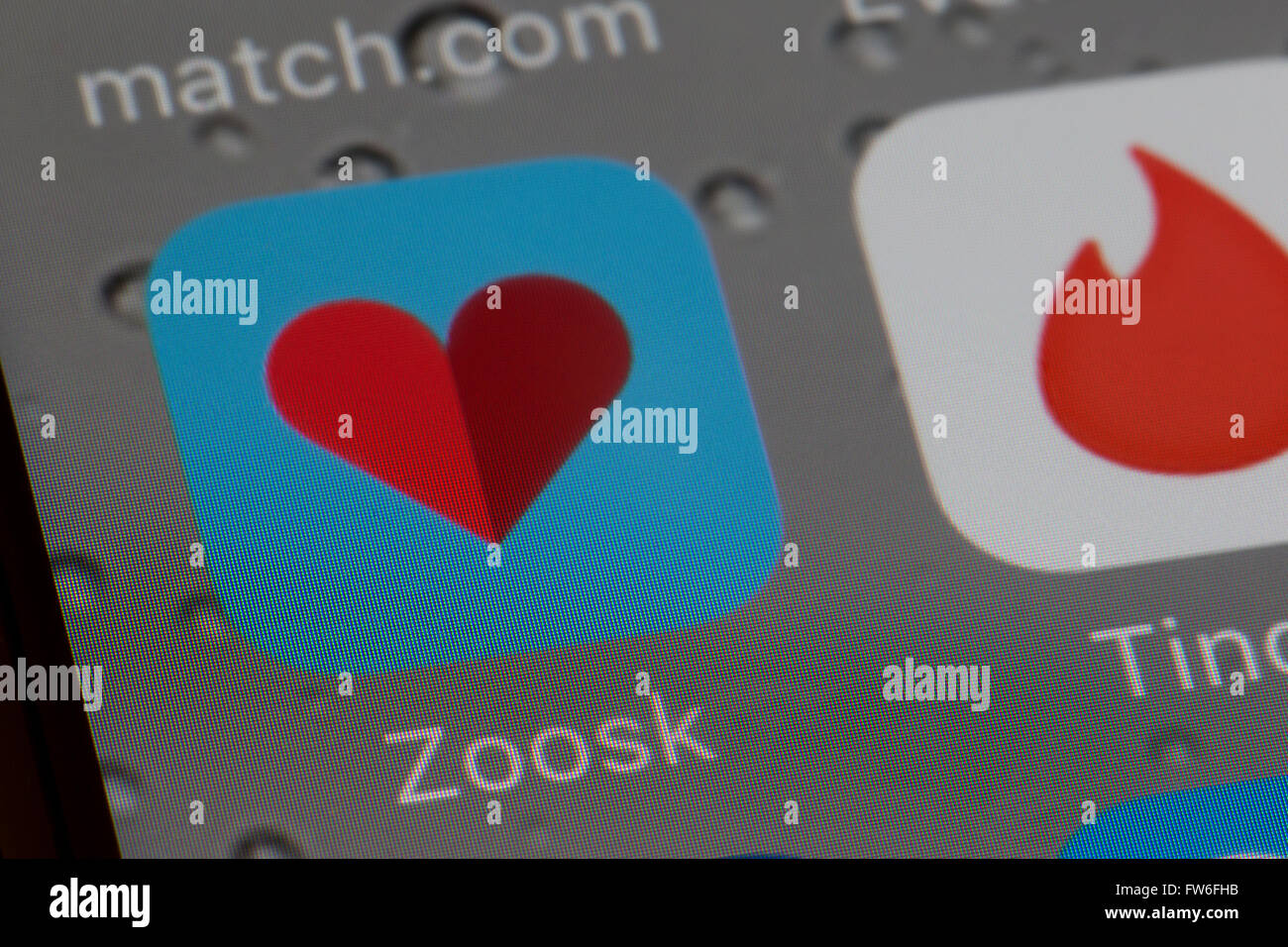 Zoosk internet dating app Foto de stock