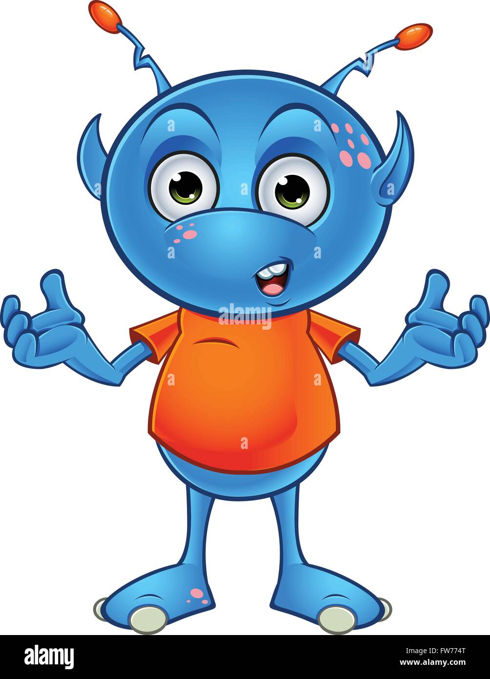 Una caricatura de la ilustración de un pequeño y lindo azul claro