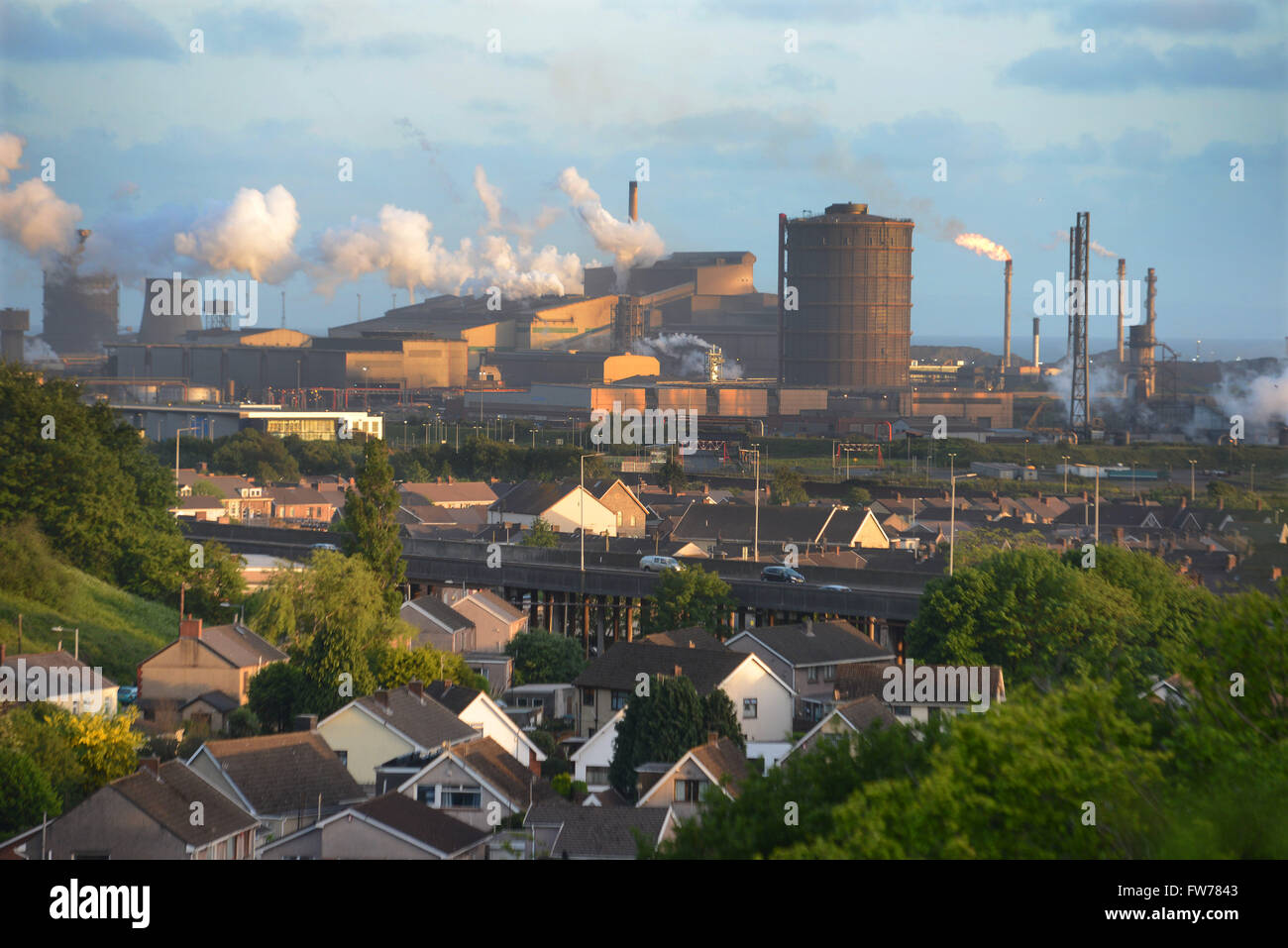 La acería en Port Talbot Gales del Sur Foto de stock