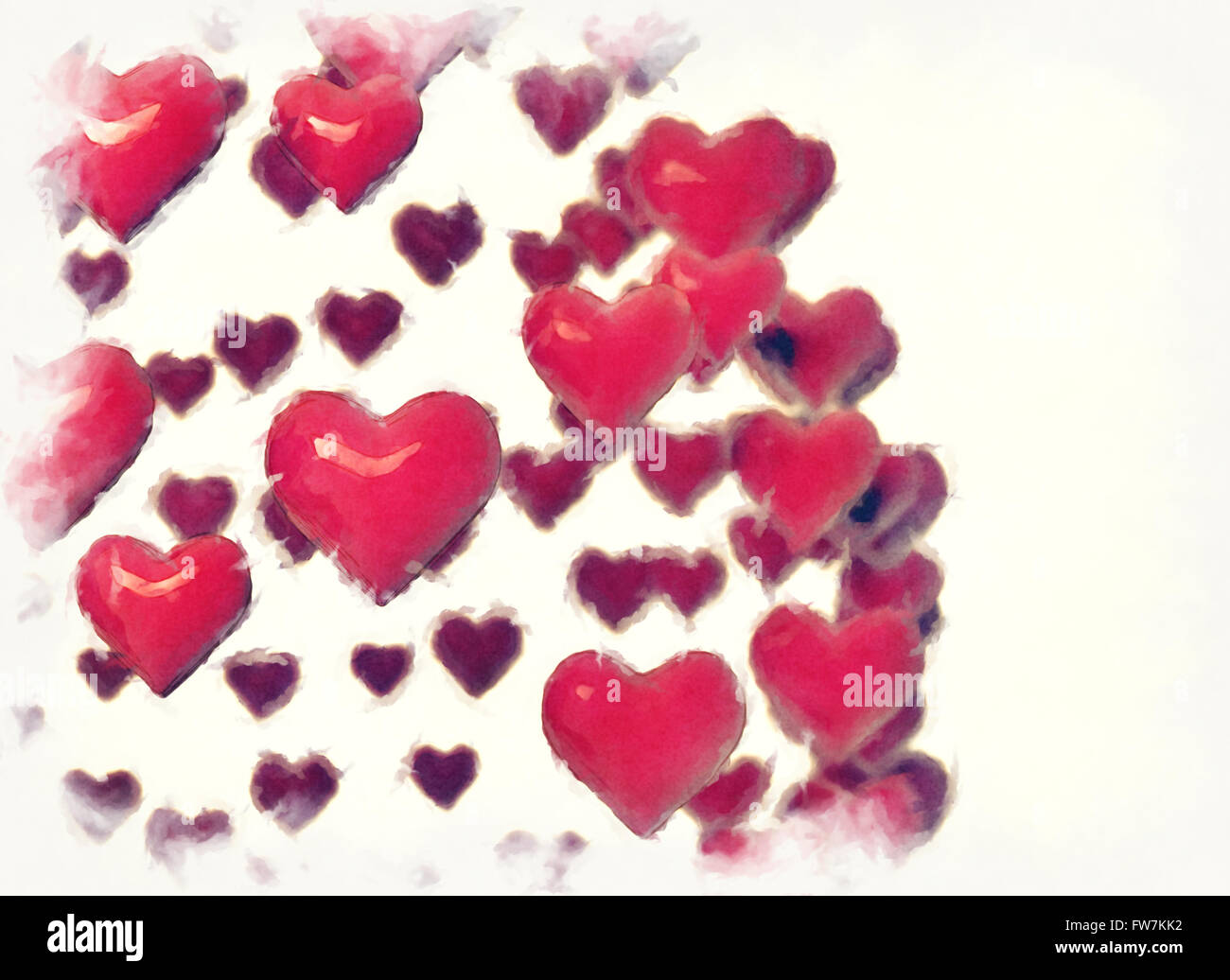 Una imagen de un hermoso fondo de corazones Foto de stock