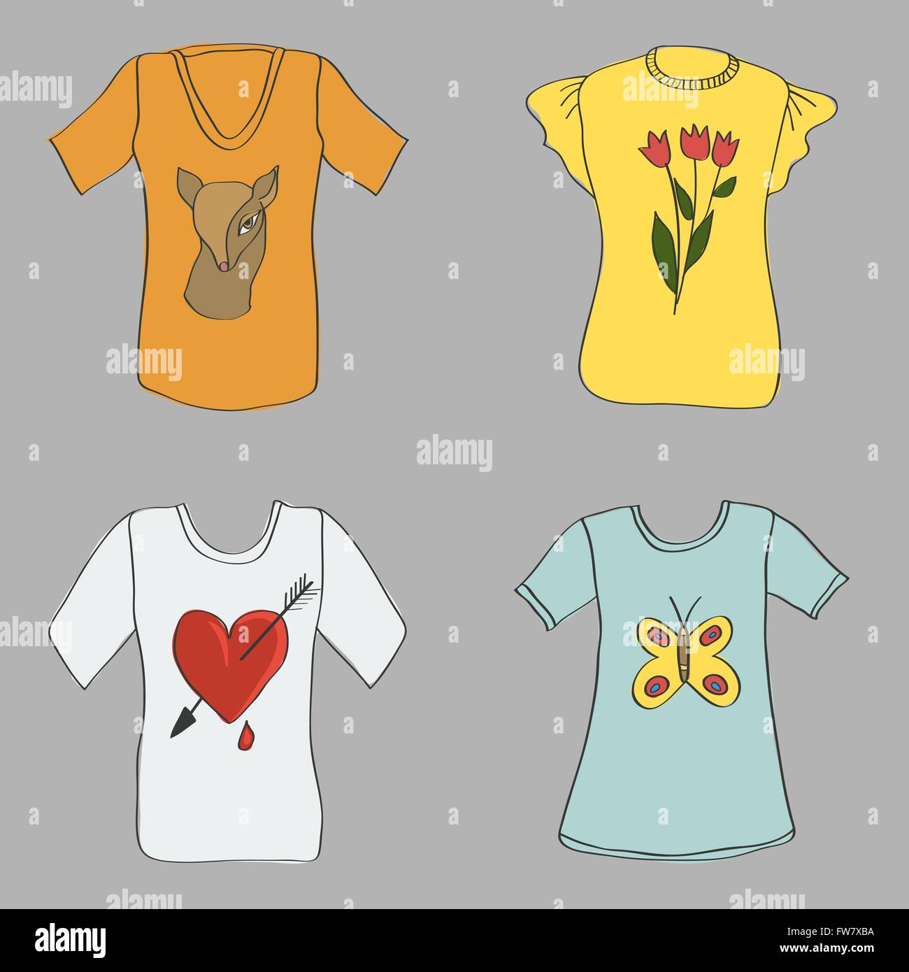 Camisas para mujeres Imágenes vectoriales de stock - Alamy