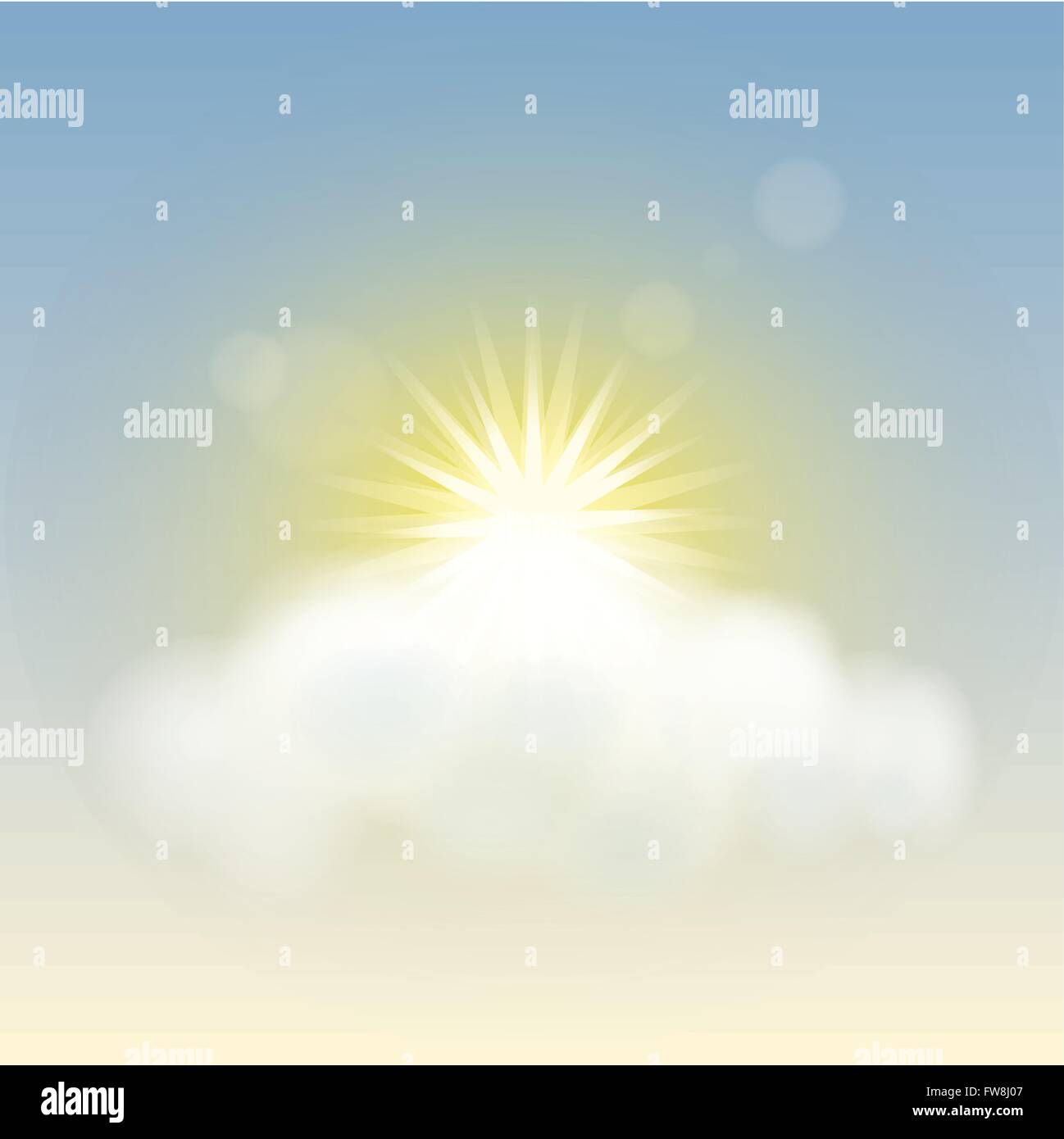 Ilustración vectorial de sun y cloud Ilustración del Vector