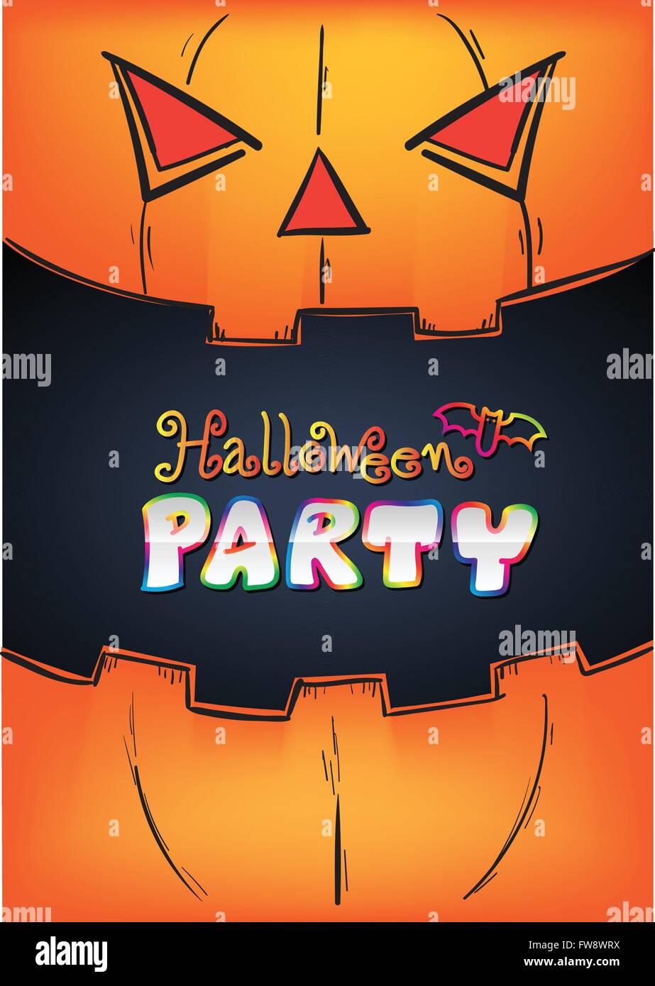 Fiesta de Halloween en la boca de la plantilla de diseño de póster de